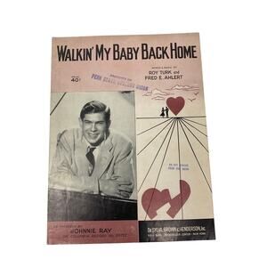 Walkin My Baby Back Home Sheet Music Johnnie Ray Roy Turk‎ Fred Ahlert